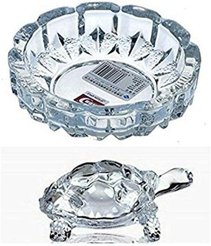 SHIVMART Glass Tortoise in Plate, Standard, White.