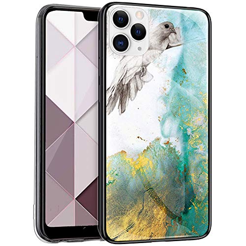 Urhause Cover Compatible with iPhone 11 Pro Max Case Glossy Glitter Marble Mirror Case Clear Sparkle Bumper Hard Cover Soft TPU Edge Silicone Skin Cover Shiny Bling Anti-Scratch Shockproof Cover Green
