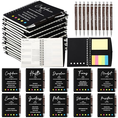 Notes adhésives en bambou avec carnet à spirales pour To-Do list et journal