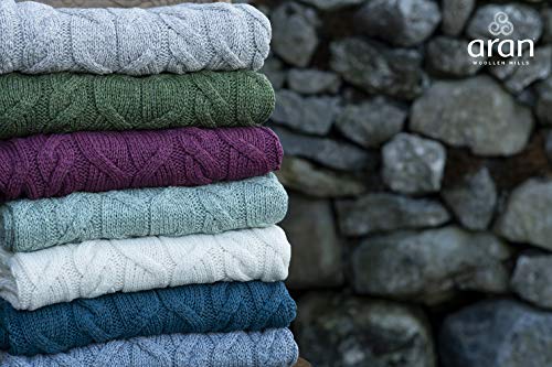 Aran Woollen Mills Silver Strand Couverture en laine mérinos fabriquée en Irlande – vue 5