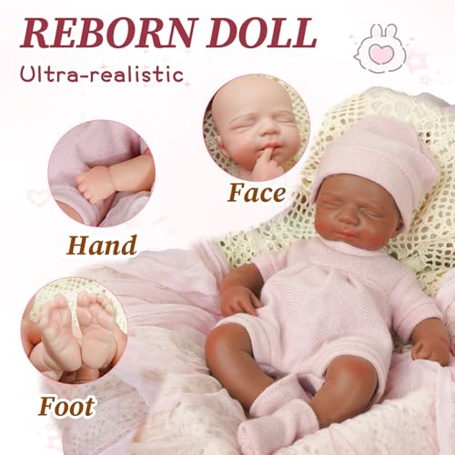 Muñeca Reborn Realista de Silicone 30 cm con Ropa miniatura 5