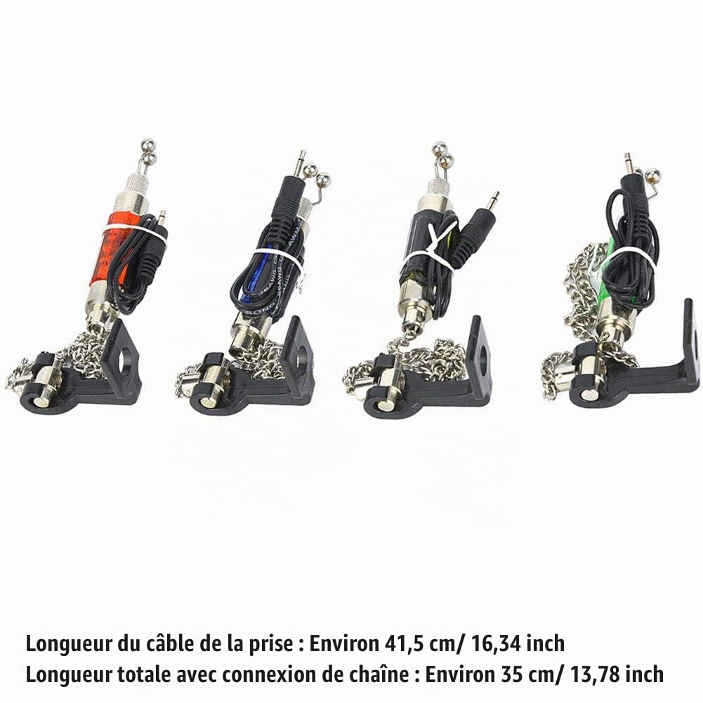 Ensemble De 4pcs De Pêche en Plein Air Swinger, Indicateur De Morsure De Poisson Illuminé par LED pour la pêche à la Carpe