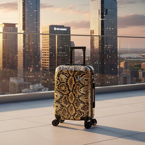 Image of InUSA Snake Print 20-Inch Carry-on Hardside Spinner Luggage and TSA Lock