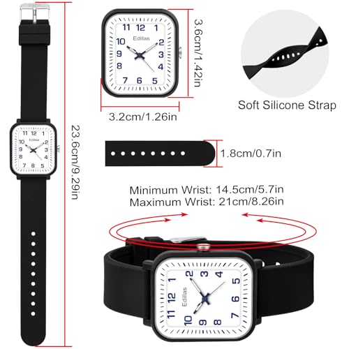 Image of Edillas Kids Teens Watch Analog Girls Boys, Waterproof Stylish Watch for Children,Students with Soft Silicone Strap for Kids Teens 4-16 Years Old
