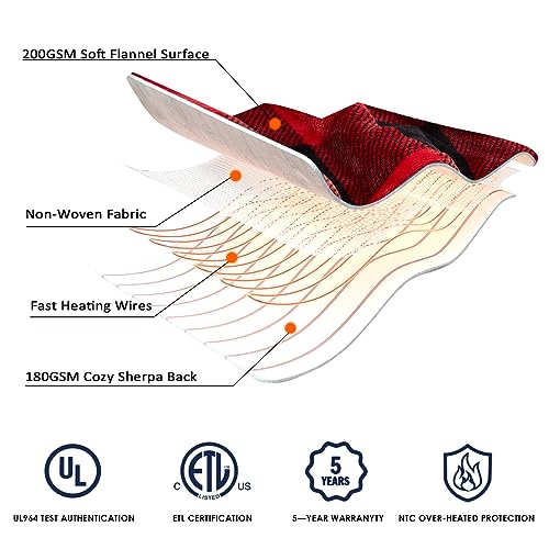 Homemate Electric Blanket Heated Throw thumb #4