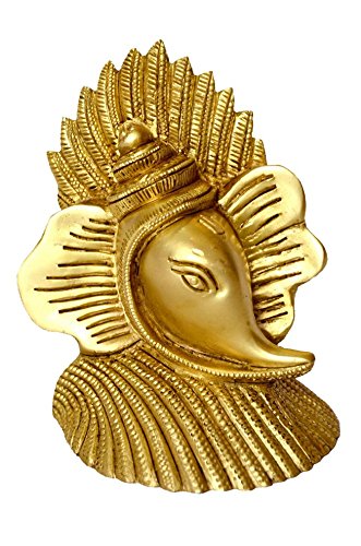 Bharat Haat Beautiful Ganesh Mukh (Face) Shankh (Shell) Made in Brass Metal with Fine Carving BH00022