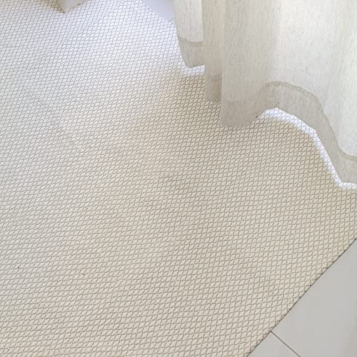 Tapete Sala Quarto 2,00m x 2,50m Sisal Sintético e Algodão Antiderrapante Emborrachado Cru Bege Clar
