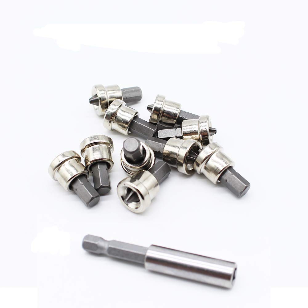 Thaekuns Gadgetool 10pcs Drywall Screw Bits Setter Dimpler PH2 Magnetic Bit Holder for Plasterboard