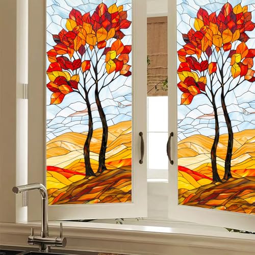 Vinilo decorativo para ventana efecto vidriera 18x39 pulg miniatura 1