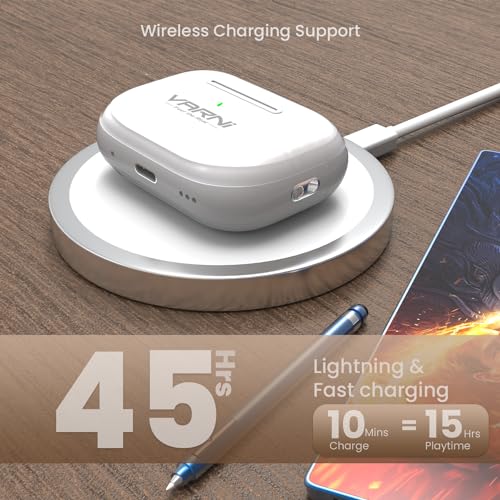 Image of VARNI JADEJA in Ear TWS Earbuds with Wireless Charging, Location Tracking, 45 hrs Playtime, ANC Mode with 50 ms Low Latency, Bluetooth v5.3 (White)
