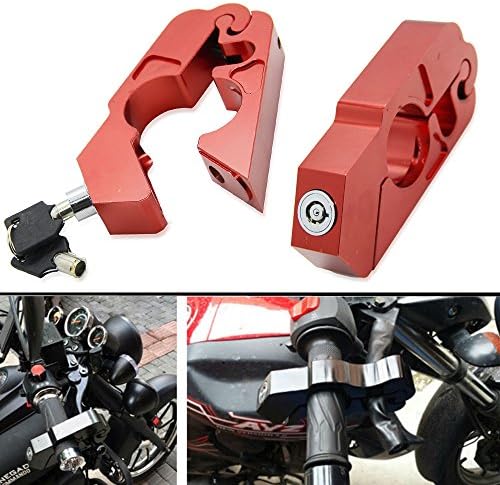 Lisyline CNC Motorcycle Handlebar Grip Brake Lever Lock Anit Theft Security Caps-Lock