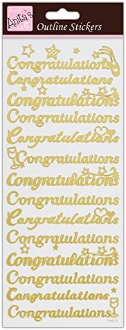 anitas Happy Birthday Outline Stickers - Silver on White, 29.22 x 10.55 x 0.1 cm, ANT 810254