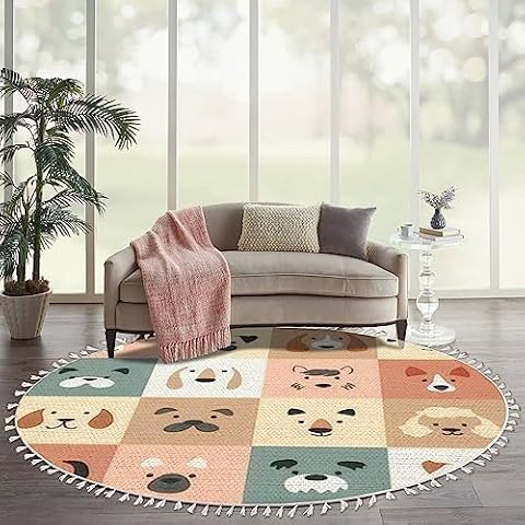 DNEWYNPABV Round Boho Rug Cover