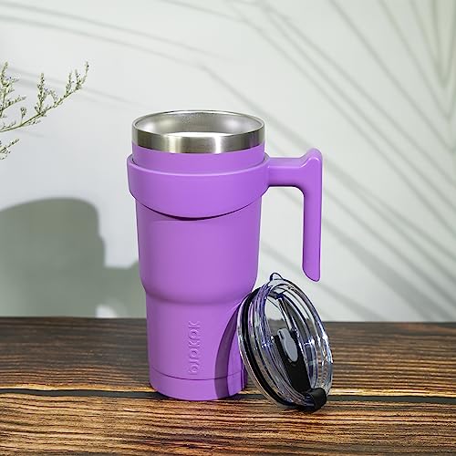 Image of BJPKPK 40 oz Tumbler with Handle & Straw, Insulated Stainless Steel Mug