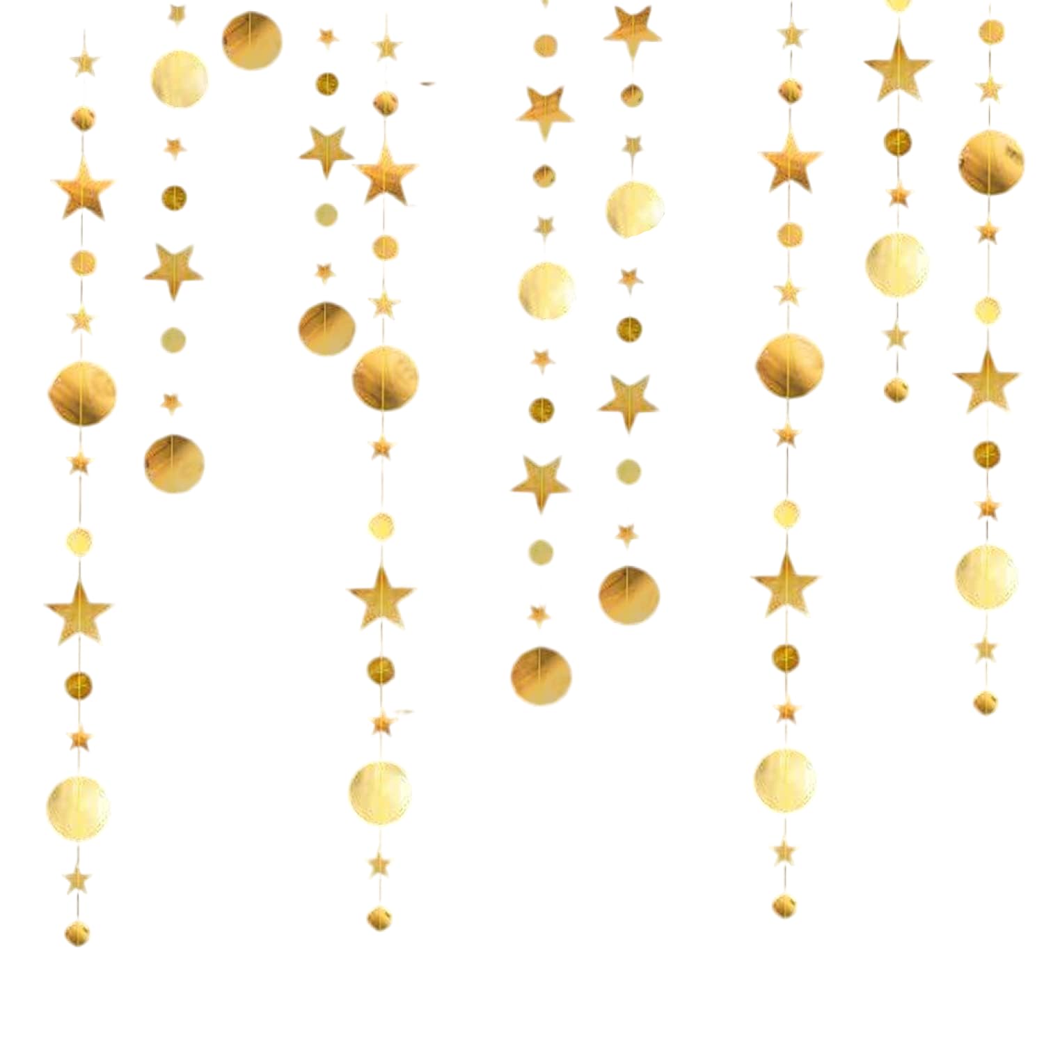 4 stuks 4 m papieren slinger, ronde cirkel, glitterslinger