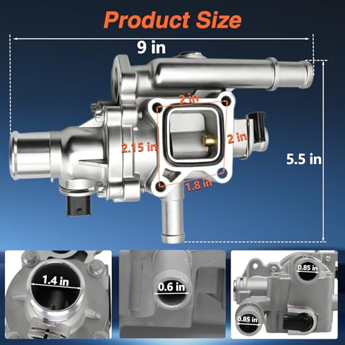FUSCH Upgraded Aluminum Coolant Thermostat Housing Assembly with Throttle Body Inlet Heater Pipe Compatible with Chevy Cruze 2011-2016 Sonic 2012-2018 Trax 2013-2018 1.8L Replace# 25199824 25192228 by FUSCH - Image 3