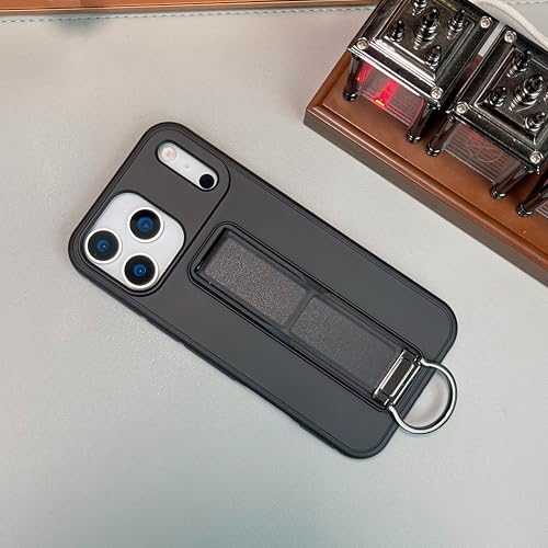Coque silicone antichoc iPhone 14 Pro avec anneau de doigt et support métal