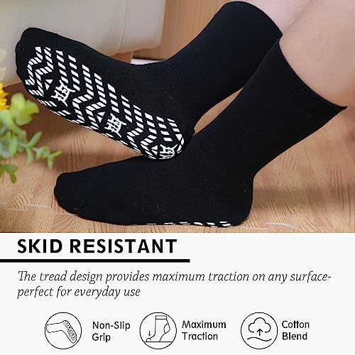 Image of ZAKASA Non Slip Grip Socks - Non Skid Crew Grippy Socks for Men Women Anti Slip Grippers for Elderly Hospital Yoga Pilates