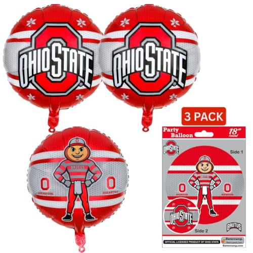 Image of Ohio State Buckeyes Balloons-3 Pack-Mylar Party Decor-Havercamp