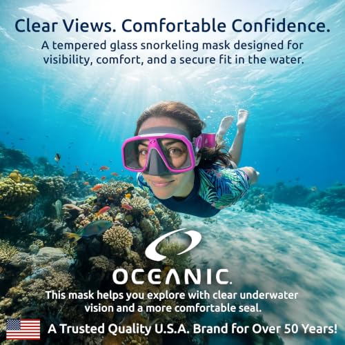 Máscara de snorkel Oceanic para adultos, máscara con doble lente y vista amplia miniatura 2