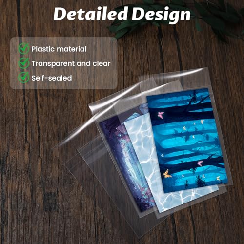 100 Pcs Graded Card Sleeves, 3.6\" x 5\" Sealable Card Protector Sleeves, Soft Prevents Scratches Trading Card Sleeve, Exact Fit Sports Cards Sleeves for Baseball, Football, Gaming