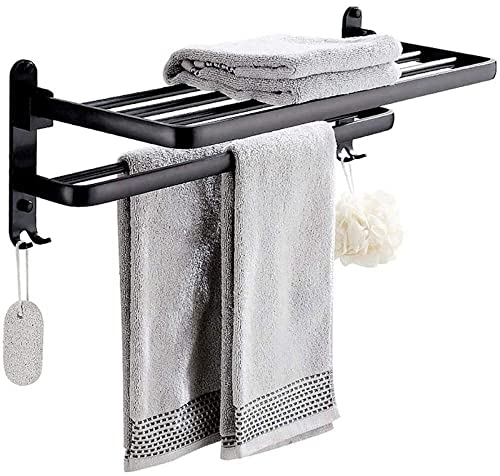 Porte-serviettes pliable avec support de rangement supérieur - 6