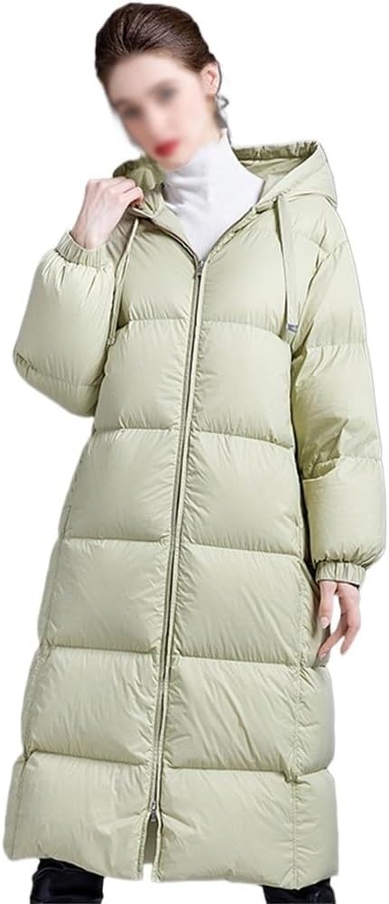 Women's Down Jacket Fall And Winter In The Long Section Thin Thickened Warm Gas White Duck Down Hooded Jacket