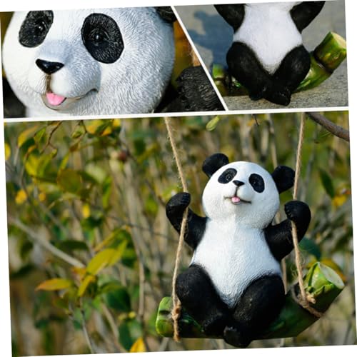 Statue de jardin panda résistant aux intempéries pour déco de cour