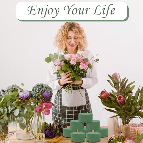 CTYUEYUN 8 Stück Steckschaum Runde,Steckschwamm für Frische und Künstliche Blumen,Nasssteckschaum Set 8 X 4 cm,Trockensteckschaum,Floristenschaumstoffzubehör für Hochzeitsgangblumen-Partydekoration