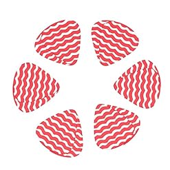 Lot de 12 médiators de guitare avec vagues rouges et blanches pour guitare électrique, basse acoustique, cadeau pour les amateurs de guitare acoustique avec boîte - Les Beatles, Paul McCartney, John Lennon, RIngo Starr, George Harrison Lot de 12 médiators de guitare avec vagues rouges et blanches pour guitare électrique, basse acoustique, cadeau pour les amateurs de guitare acoustique avec boîte – Image 2