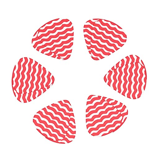 Lot de 12 médiators de guitare avec vagues rouges et blanches pour guitare électrique, basse acoustique, cadeau pour les amateurs de guitare acoustique avec boîte - Les Beatles, Paul McCartney, John Lennon, RIngo Starr, George Harrison Lot de 12 médiators de guitare avec vagues rouges et blanches pour guitare électrique, basse acoustique, cadeau pour les amateurs de guitare acoustique avec boîte – Image 3