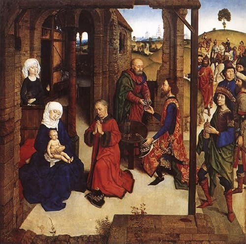Lienzo de la Adoración de los Reyes Magos por Dieric Bouts, pintura mural de alta calidad, 60x90