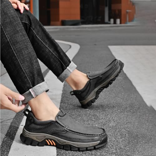 Enjerr Orthopedic Slip-On Balance Shoes Men, Breathable Non-Slip Leather Loafers with Arch Support, Casual Comfortable Walking & Travel Shoes2