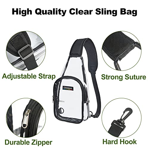 Clear Sling Bag, Stadium Approved Clear Crossbody Chest Bag For Women Men, Clear Fanny Pack Backpack For Concert,Festival And Travel #TOP2