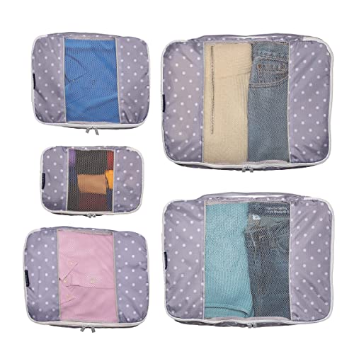 Wise Traveller Packing Cubes, White Dots