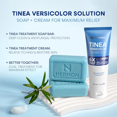 Tinea Versicolor Treatment Cream & Soap: Multi-Functional Clinically Proven Cream for Athlete\'s Foot,Tinea Versicolor, Jock Itch, Ringworm - Fact Action, Soothes, Cleanses, and Restores Skin Health - Thumbnail 2