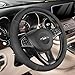 SEG Direct Car Steering Wheel Cover Universal Standard Size 14.5-15 inch, Black Microfiber Leather