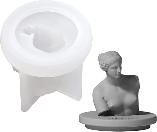 Molde de silicona de estatua 3D, molde de escultura de retrato de hormigón para tapa de tarro de vela, herramientas de decoración del hogar de