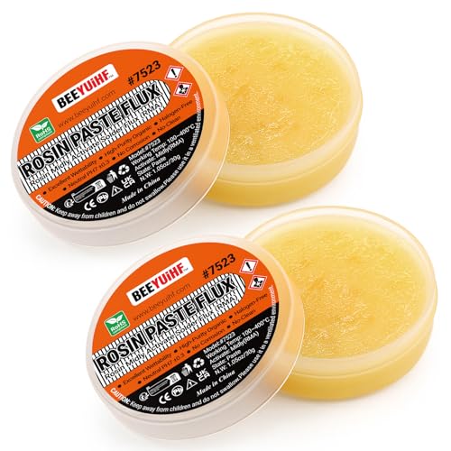 BEEYUIHF 2 Jar Rosin Solder Flux, Flux for Soldering for SMD BGA LED PCB IC CPU Electronic Repair & Soldering (1.41oz/40g in a Jar)