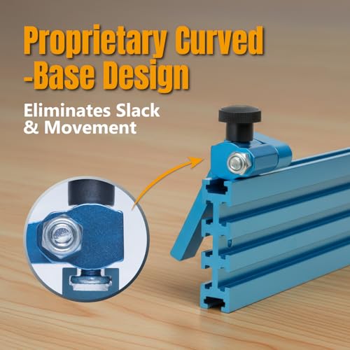 Image of POWERTEC 3 inch Fence Flip Stop for Table Saw, Miter Saw, and Drill Press, T Track Accessories for Woodworking, 1PK (71367)