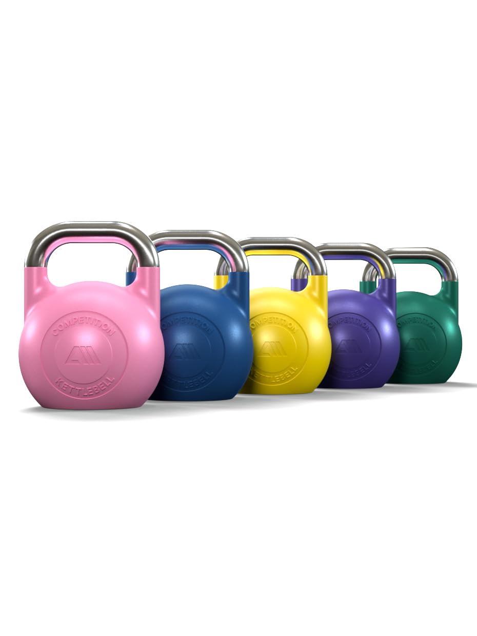 Atletica Competition Kettlebell Set | funkcjonalny | 8-24 kg | żeliwo sferoidalne | jakość studyjna I subtelne logo, kod koloru dla łatwej obsługi, funkcjonalny trening całego ciała