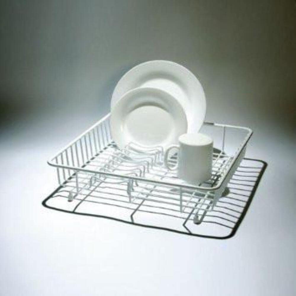 Delfinware 2010 W Dish Drainer, Metal, White, 37 x 37 x 9.5 cm