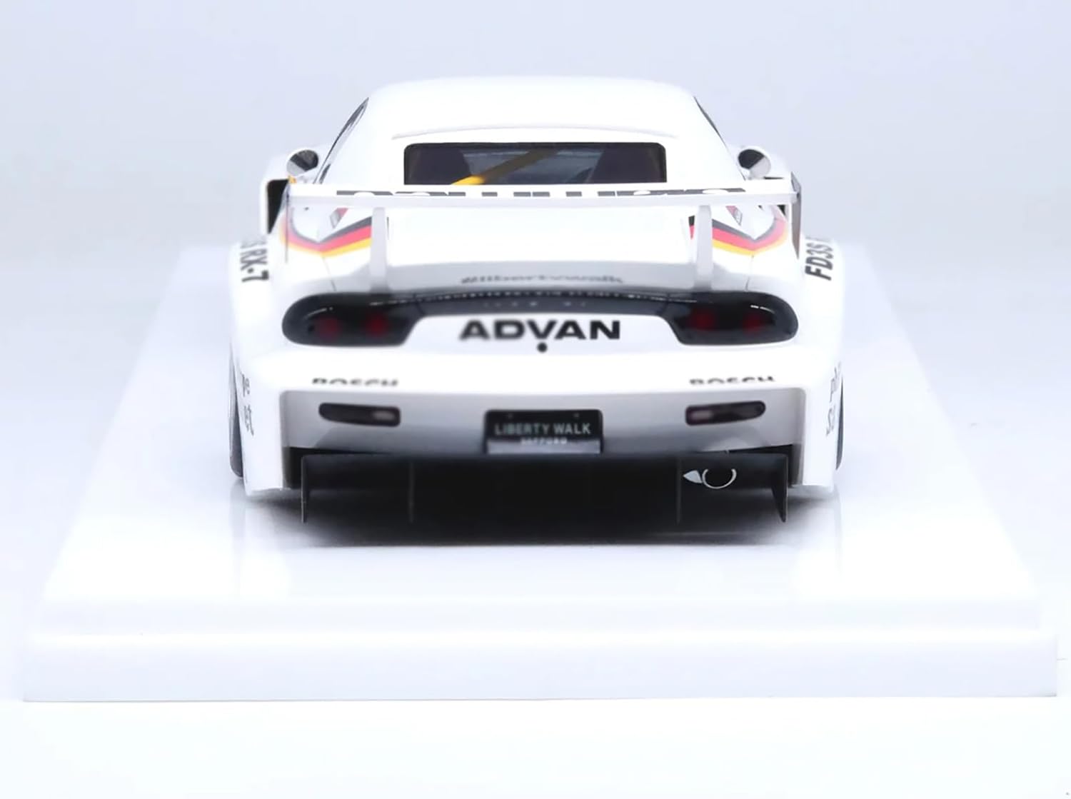 Inno Models RX7 (FD3S) LB-Super Silhouette RHD (Right Hand Drive) #41 White with Stripes and Graphics 1/18 Model Car
