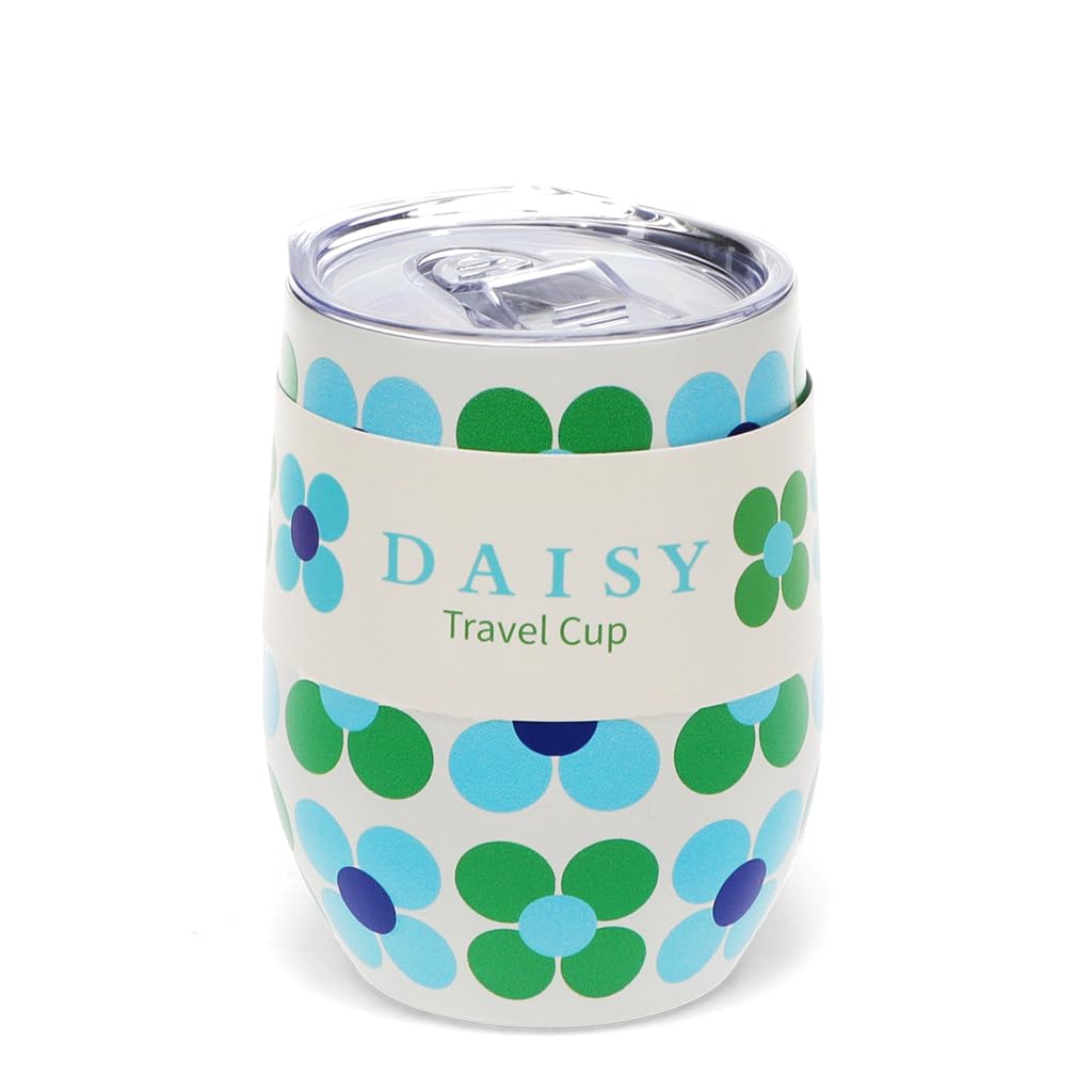 Rex London Travel Cup 350ml, Blue and Green Daisy, picture frames, Floral.