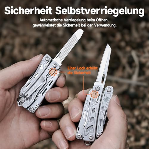 NexTool Multitool, F12 Mini Flagship narzędzie wielofunkcyjne 13 w 1, narzędzie wielofunkcyjne do breloczków z nożyczkami ząbkowanymi, pilnikiem, blokadą bezpieczeństwa, ulepszenie stali 80CrMoV14 do