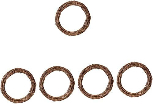Garneck 5pcs Ring Vine Rattan Rattan Circle Wreath Ring Rattan Ring Christmas self Made Decorate Manual Accessories Circle Ordinary Small Wreath