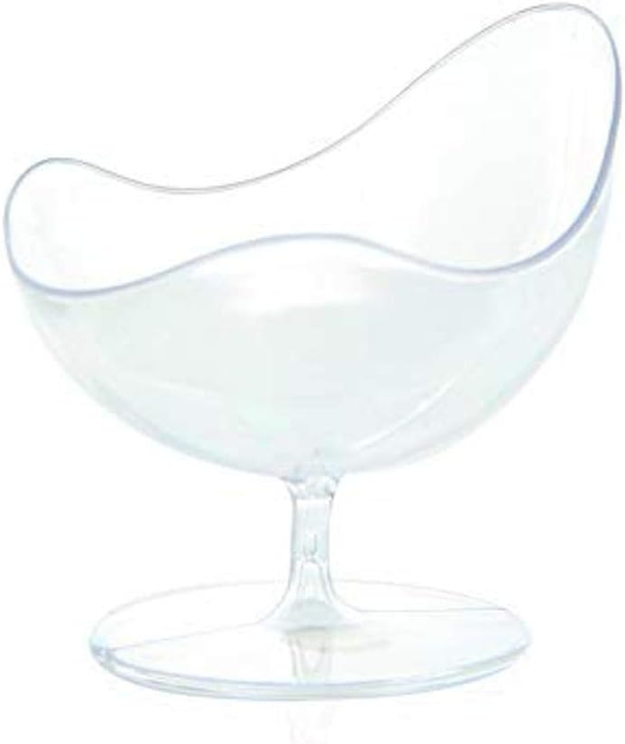 PacknWood 209MBCOUPE - Mini Clear Plastic Martini Glasses - Transparent Waved Cup - Martini Cocktail Glass, BPA Free - Recyclable - (0.25oz Capacity) (L:2.9in W:2.6in H:2.75inches) - (Case of 288)