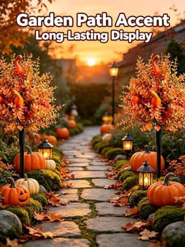 ChayWillow Artificial Fall Pumpkin Gourd Halloween Garden Stake - image 5
