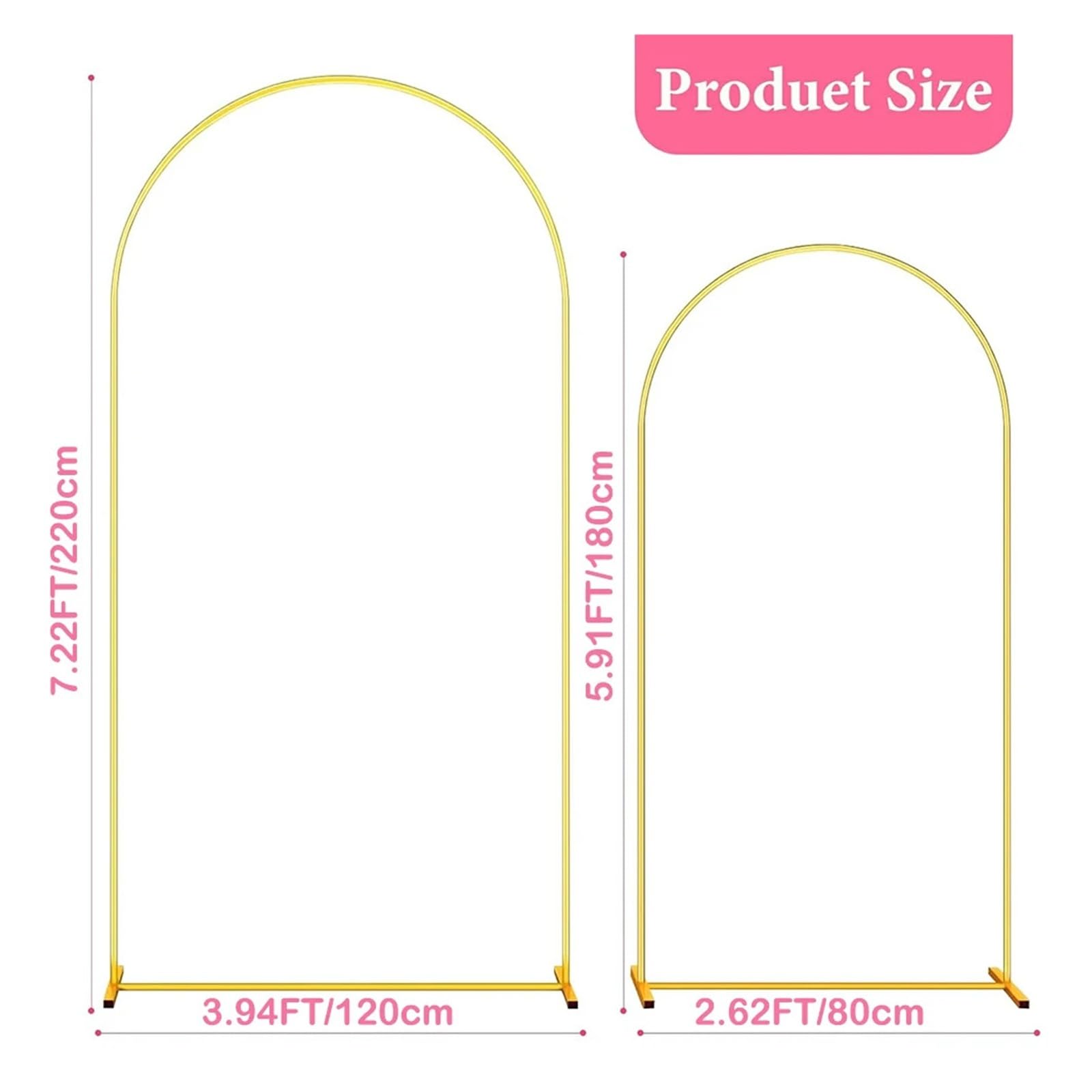 Soporte para cartel de bienvenida de boda Fiesta de fondo globo metal con soporte arco boda dorado(65x150cm 4.92FT)