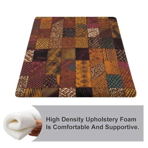 Coussin de siège carré patchwork africain 38x35cm en mousse à mémoire de forme lavable - 4